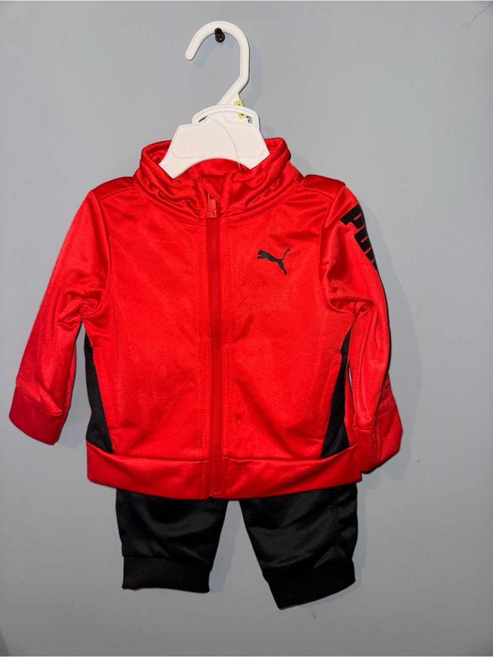 Puma Red and Black Infant Athletic Jacket & Pants Set